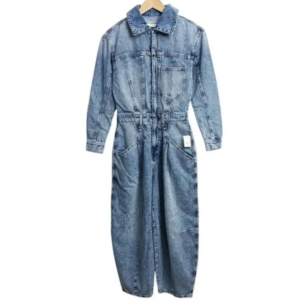 NWT Women's XS Free People CRVY Roulette Barrel Jumpsuit - Picture 6 of 6